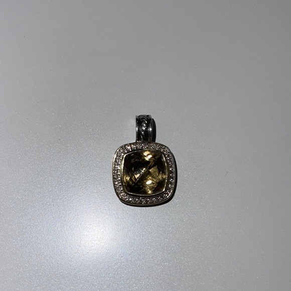 AUTH David Yurman Citrine Albion Pendant with Pave Diamonds - Picture 6 of 12